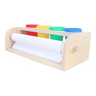 童路儿童木画架 环保 桌面台式收纳长卷纸架子空白画纸画轴幼儿园