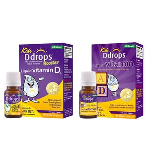 Ddrops滴卓思一岁以上儿童维生素D3滴剂+AD滴剂vd促钙吸收组合装