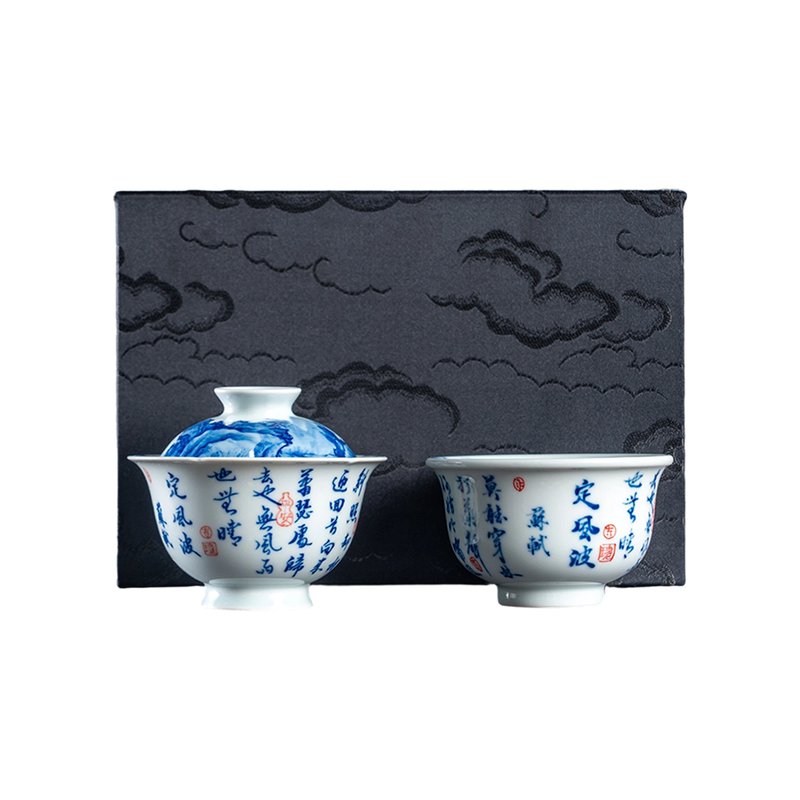 龙御景窑苏轼定风波茶具礼盒