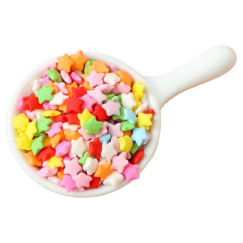 糖珠蛋糕装饰可食用彩色糖片小花爱心五角星切果纸杯甜品烘焙点缀