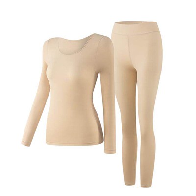 梵客隆超薄隐形保暖内衣女肤色肌底衣秋衣秋裤V领打底衫面膜衣