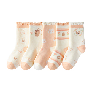 儿童袜子秋冬女童加绒加厚纯棉毛圈棉袜女孩宝宝冬季新款公主童袜