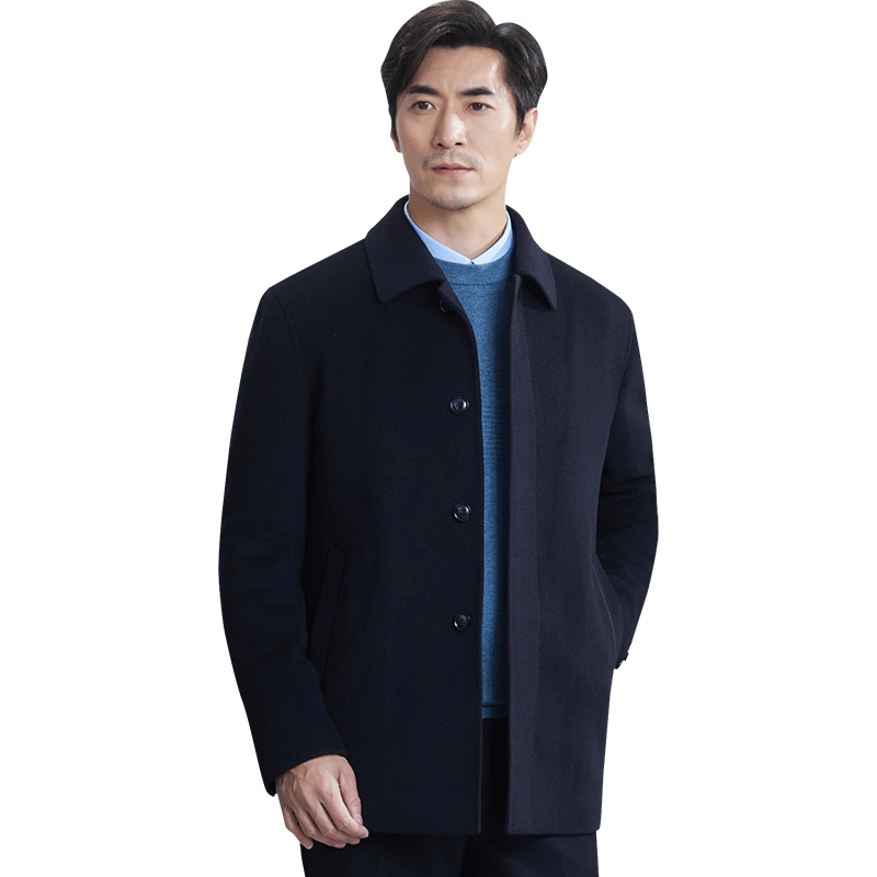 红都中长款羊毛冬装加厚男大衣