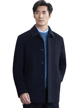 红都中长款羊毛冬装加厚男大衣