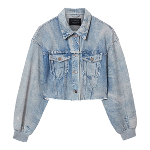 ALLSAINTS女士毛边牛仔夹克ANDERS休闲工装短外套2026春夏新款