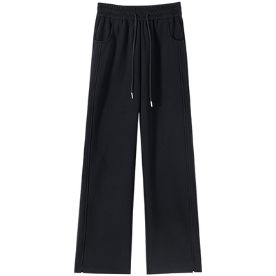 加绒加厚运动阔腿裤女冬保暖显瘦