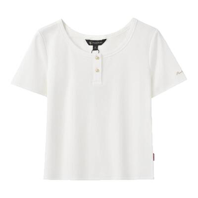 保罗彼得2026夏季新款女士T恤圆领短款棉透气短袖上衣BWFBT00441