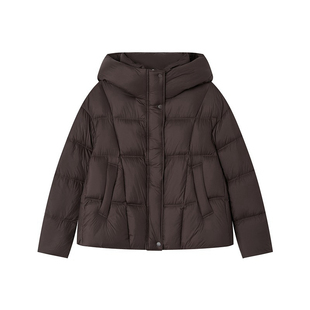 国标90白鹅绒羽绒服短款2025年新款面包服巨好看的宽松连帽外套女