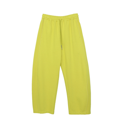 MOVEUP幻走2025秋季新款弹力丈根腰弧线宽松弯刀裤休闲直筒裤女