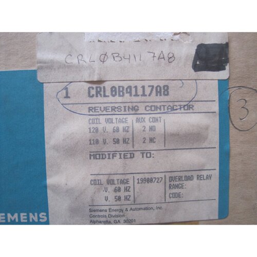 NEW SIEMENS CRL0B4117A8 REVERSING CONTACTOR
