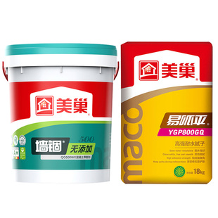 美巢高强耐水腻子粉成品易呱平找平腻子800GQ防水内墙腻子分装