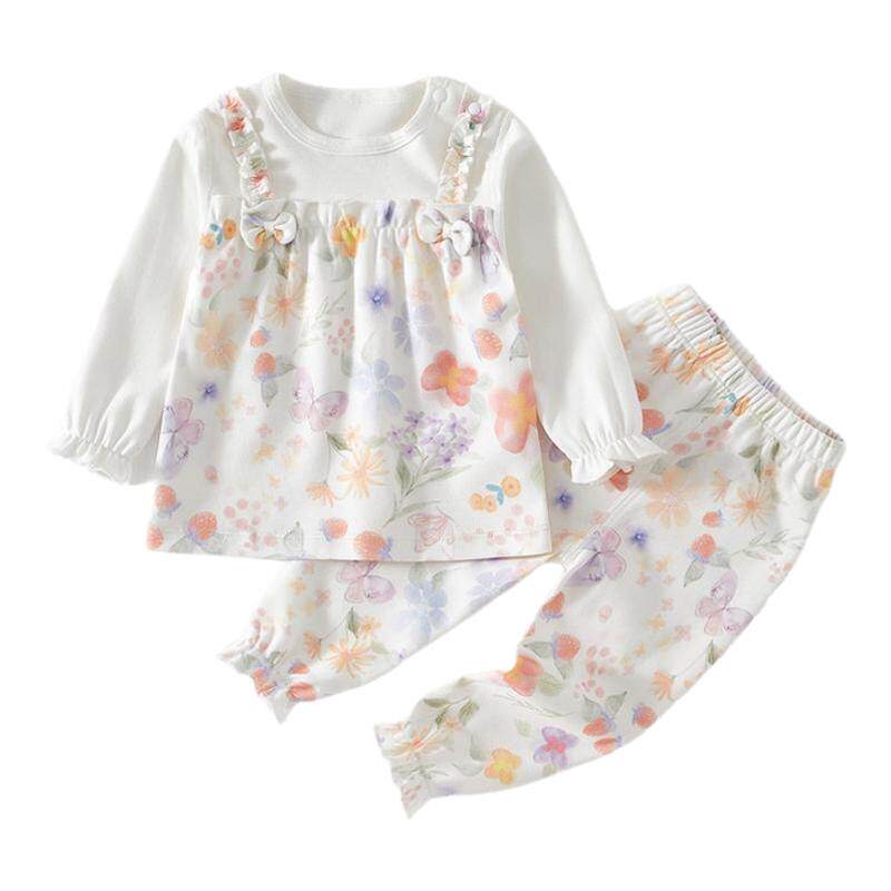 女宝宝分体套装春秋季保暖衣服