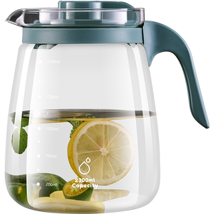 捷安玺冷水壶玻璃水壶大容量泡茶壶家用开水杯果汁储水扎壶凉水壶