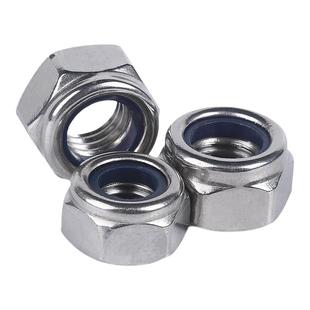 304不锈钢防松六角螺母316尼龙锁紧螺帽细反牙美制防滑螺帽M2-M24