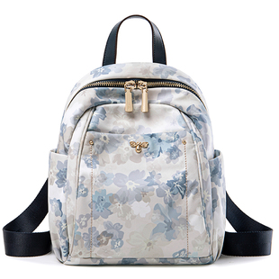 莱夫小蜜蜂双肩包女新款防泼水尼龙牛津帆布上班通勤轻便小型背包