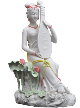 琵琶女陶瓷艺术品中式风会所摆件