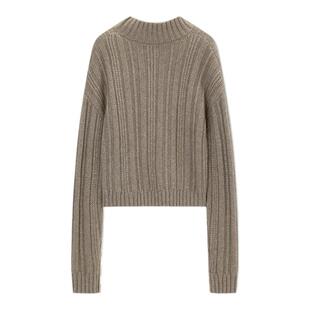 TKY SHOP棕色半高领毛衣女2025冬新款针织衫宽松慵懒高级感上衣