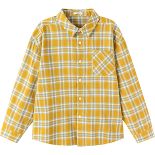 巴拉巴拉儿童格子衬衫男童女童衬衣春秋款童装中大童外套宝宝上衣
