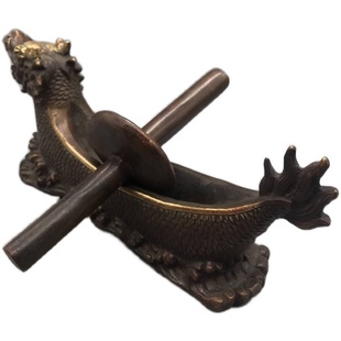 龙头药碾子纯铜古代碾药机古玩中医馆摆件药店仿古老式铜药捻子