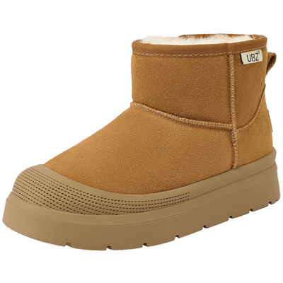 防水厚底时尚加绒真皮UBZ雪地靴