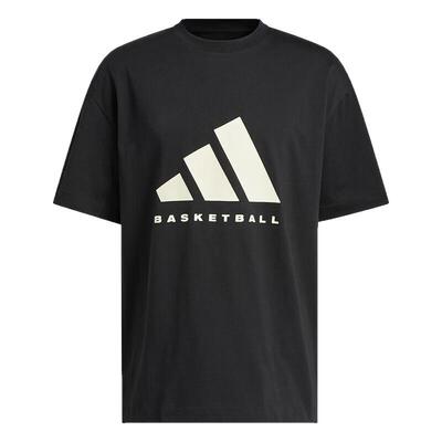 阿迪达斯男装新款BASKETBALL篮球运动短袖透气休闲圆领T恤JX5575