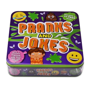 Pranks and Jokes 恶作剧和笑话书 精美铁盒装 逼真道具 放屁垫 假便便 完整的恶作剧工具包 英文原版进口图书