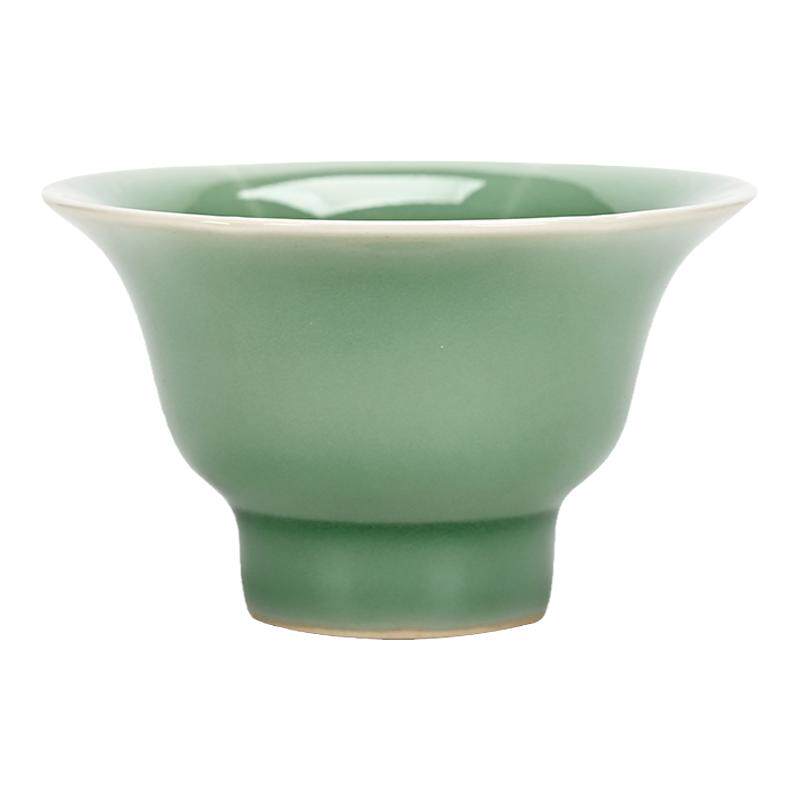 荷韵青瓷品茗杯功夫茶具蚯蚓走泥茶杯