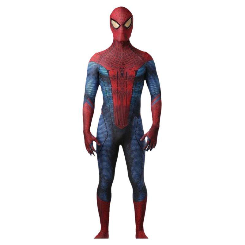 男款超凡1蜘蛛侠连体紧身衣Spiderman Cosplay万圣节角色扮演战服