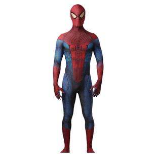 男款超凡1蜘蛛侠连体紧身衣Spiderman Cosplay万圣节角色扮演战服