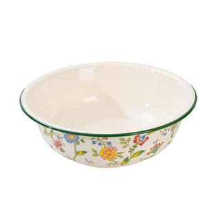 搪瓷盆特厚和面盆家用食品级汤盆带盖饺子馅盆厨房洗菜盆洗脸盆