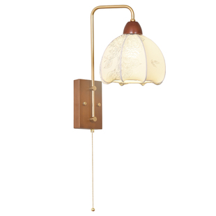 2026新款壁灯中古风卧室床头灯高级复古布艺走廊过道客厅背景墙灯