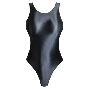小怪兽：“真滴手感超丝滑”紧身连体衣泳装油亮光泽透明高弹内衣
