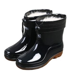 回力雨鞋加绒保暖短筒防滑耐磨防水冬季加棉棉雨靴男款一体雪地靴