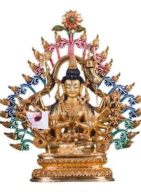 欧斯特铜像家居摆件铜全鎏金准提