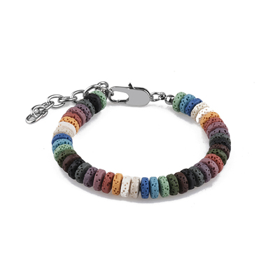 男女同款高级感彩色火山石手链