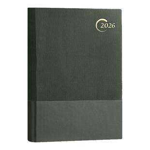 A4加厚竖纹拼接日程本2026马年新款办公会议记录本一日一页学习计划表时间轴效率管理手册支持定制可印logo