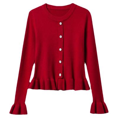 气质高腰短款毛衣女小个子针织衫