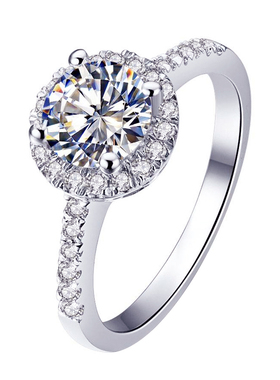 pt950铂金四爪订婚莫桑钻石新款