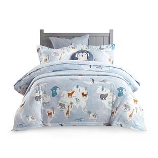 HarborHouse全棉贡缎磨毛儿童四件套学生纯棉卡通动物Worldwide