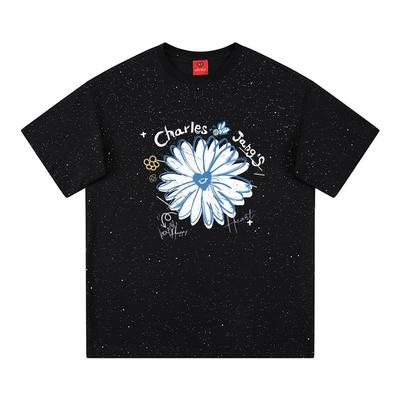 查尔斯桃心满天星烫金印花短袖t