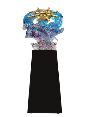 古东东领航者琉璃船舵奖杯定制