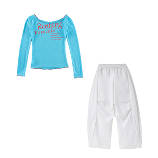 jazz爵士舞女童服装酷辣炸街上衣修身短款舞蹈比赛表演服kpop演出