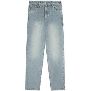 CHINISM丨浅色直筒牛仔裤男水洗休闲长裤新款美式宽松男士裤子