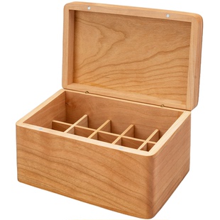 Dr.Wong实木精油箱小型北美樱桃木实木手工打造可容纳15支精油