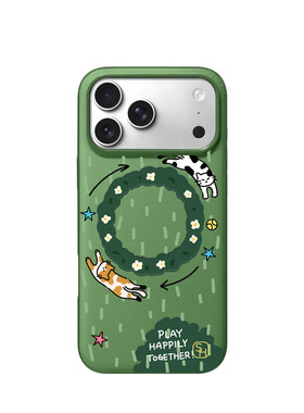 SHEHENG ×草坪上的猫适用苹果17promax手机壳春季新款卡通iPhone17Pro防摔磁吸保护套官网同款带卡包潮牌ko1