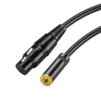 紫外线 卡侬母转3.5mm孔 三芯XLR卡农孔转3.5母转换头