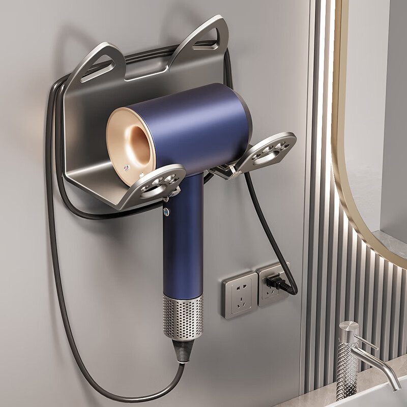 浴室吹风机置物架免打孔架子电吹风卫生间支架挂架放置风筒