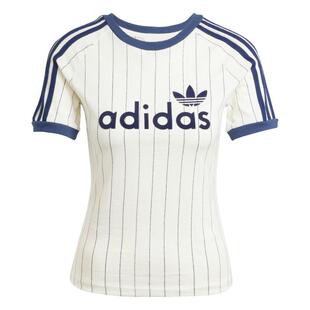 郑浩妍同款撞色条纹修身短袖T恤女夏季新款adidas阿迪达斯三叶草