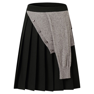 ChicChick拼接设计学院百褶裙