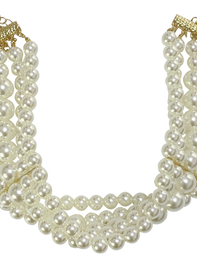 超大珍珠项链优雅时髦颈链女